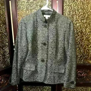 Women's Coldwater Creek Blazer Suit Jacket Women Size 14 Black & Gray